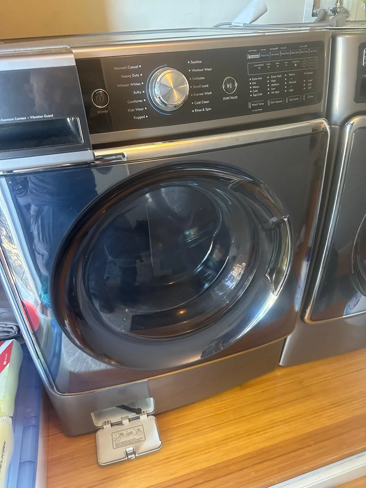 Kenmore washer reassembled and tested after drain pump and door seal replacement